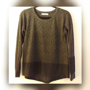 Black and Gray Leopard Print Thin Sweater